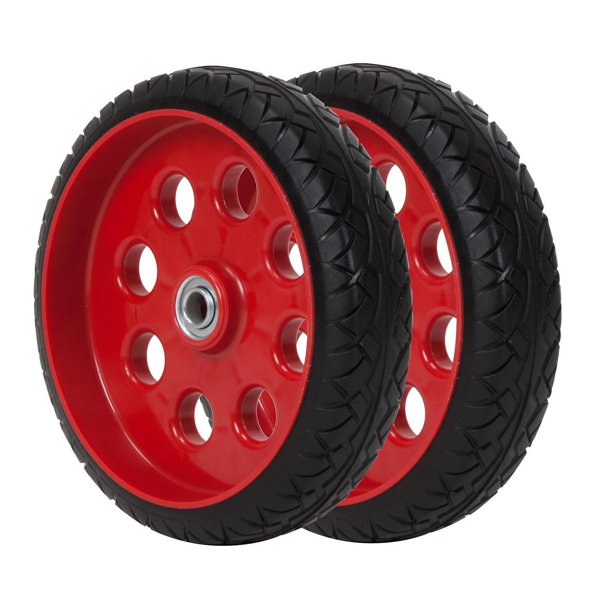 Cosco, 10” Hand Truck Wheels, Flat-Free, RD, 2 PK, Tire Size 10, Load Range Rating 400, Bolt Holes (qty.) 1, Model# 12099FFR2E